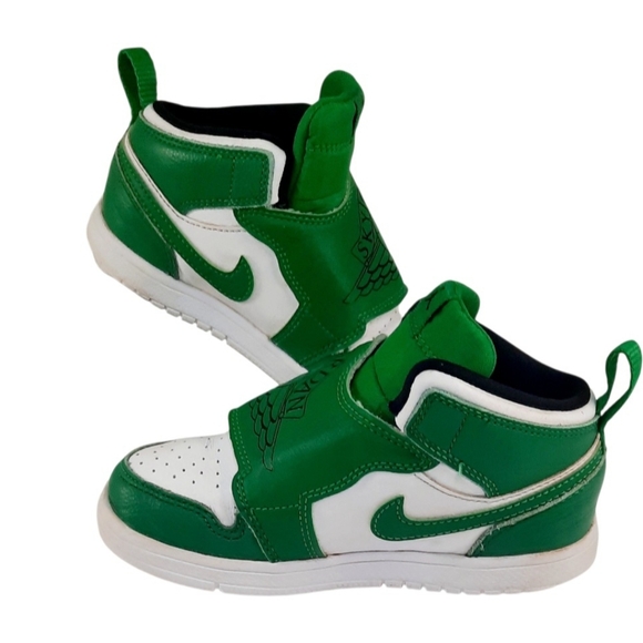 Nike Sky Jordan Toddler 10c Air Jordan 1 Mid Pine Green Sneakers BQ7196-301 - Picture 3 of 5